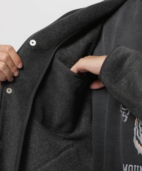 DANTON(ダントン)】フリース ノーカラージャケット（ノーカラー