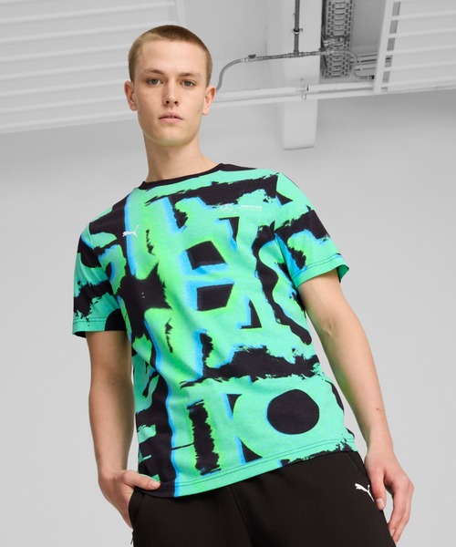 【セール】PUMA プーマ メンズ メルセデス MAPF1 ネオン エナジー AOP 半袖 Tシャツ（Tシャツ/カットソー）｜PUMA（プーマ） 5,298円