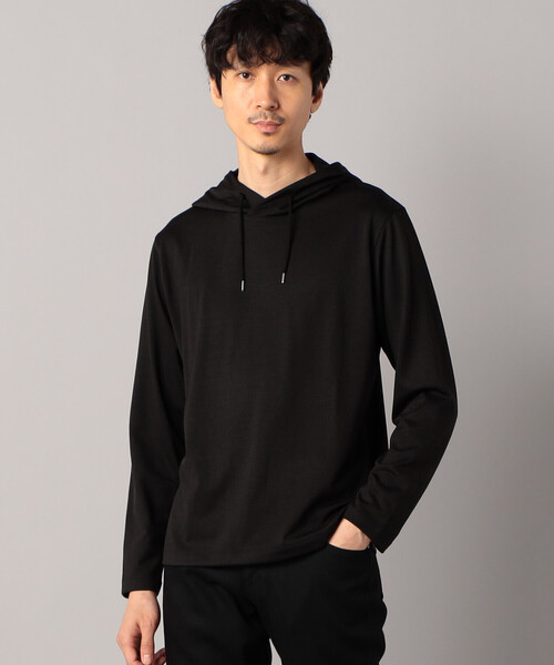 COMME CA MEN(コムサメン)の「ウォッシャブルウールジャージー プルオーバーフーディー(パーカー・メンズ・ブラック・M)」の1枚目の写真