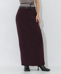 STUDIOUS | 【STUDIOUS/ステュディオス】《モードに-5㎏見え》レザーベルテッドスムーススカート(スカート)