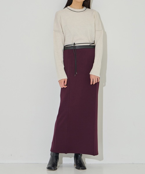 STUDIOUS/ステュディオス】《モードに-5㎏見え》レザーベルテッド