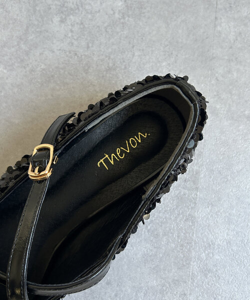 Thevon（ゼボン）の「クロスベルトスパンコールパンプス（パンプス・レディース・ブラック/ゴールド・M/L）」の8枚目の写真