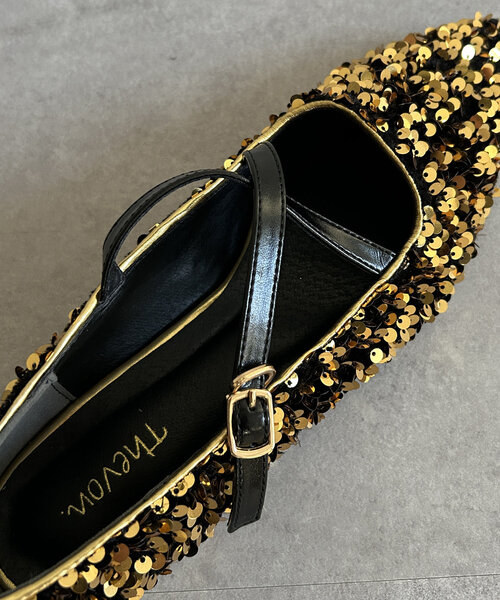Thevon（ゼボン）の「クロスベルトスパンコールパンプス（パンプス・レディース・ブラック/ゴールド・M/L）」の18枚目の写真