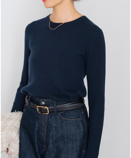 IENA（イエナ）の「イタリア糸 RIB クループルオーバー（ニット