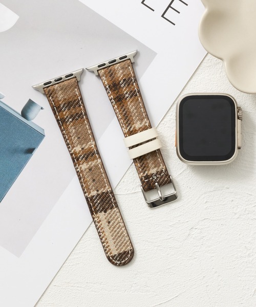emonique(エモニーク)の「スマートウォッチバンド Apple Watch バンド ツイード柄【38/40/41/42/44/45/49mm対応】(デジタル腕時計・レディース・ブラック/ブルー/ブラウン/ピンク/イエロー・38/42)」の3枚目の写真