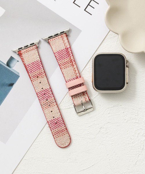 emonique(エモニーク)の「スマートウォッチバンド Apple Watch バンド ツイード柄【38/40/41/42/44/45/49mm対応】(デジタル腕時計・レディース・ブラック/ブルー/ブラウン/ピンク/イエロー・38/42)」の1枚目の写真
