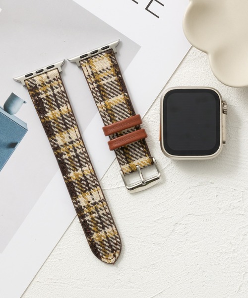 emonique(エモニーク)の「スマートウォッチバンド Apple Watch バンド ツイード柄【38/40/41/42/44/45/49mm対応】(デジタル腕時計・レディース・ブラック/ブルー/ブラウン/ピンク/イエロー・38/42)」の5枚目の写真