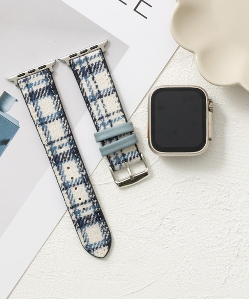 emonique(エモニーク)の「スマートウォッチバンド Apple Watch バンド ツイード柄【38/40/41/42/44/45/49mm対応】(デジタル腕時計・レディース・ブラック/ブルー/ブラウン/ピンク/イエロー・38/42)」の4枚目の写真