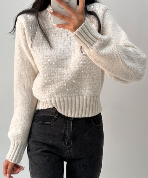 ハイネックスパンコールニット（ニット/セーター）｜CELENA BEATS（セレナビーツ）
