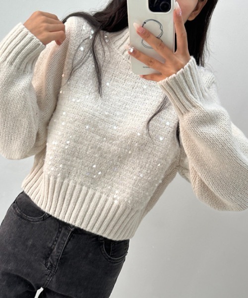 ハイネックスパンコールニット（ニット/セーター）｜CELENA BEATS（セレナビーツ）