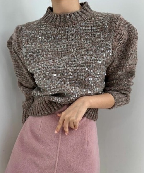 ハイネックスパンコールニット（ニット/セーター）｜CELENA BEATS（セレナビーツ）
