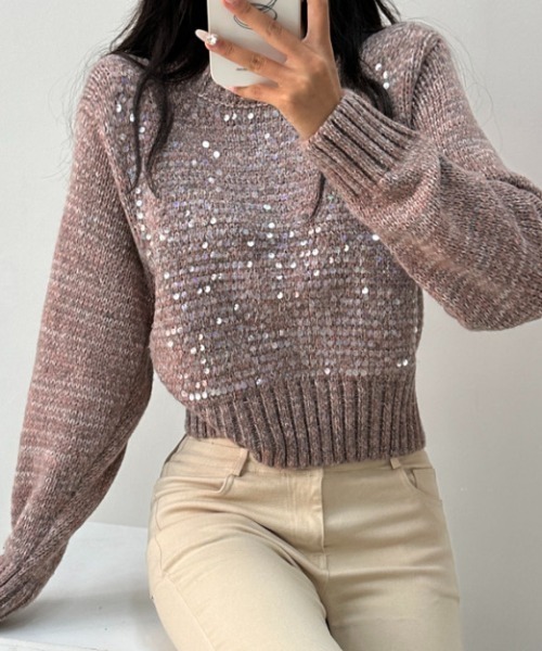 ハイネックスパンコールニット（ニット/セーター）｜CELENA BEATS（セレナビーツ）