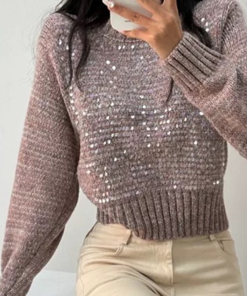 ハイネックスパンコールニット（ニット/セーター）｜CELENA BEATS（セレナビーツ）