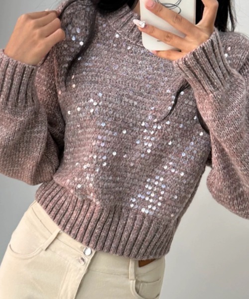ハイネックスパンコールニット（ニット/セーター）｜CELENA BEATS（セレナビーツ）