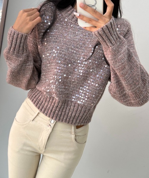 ハイネックスパンコールニット（ニット/セーター）｜CELENA BEATS（セレナビーツ）