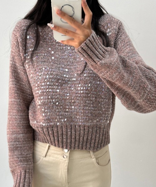 ハイネックスパンコールニット（ニット/セーター）｜CELENA BEATS（セレナビーツ）