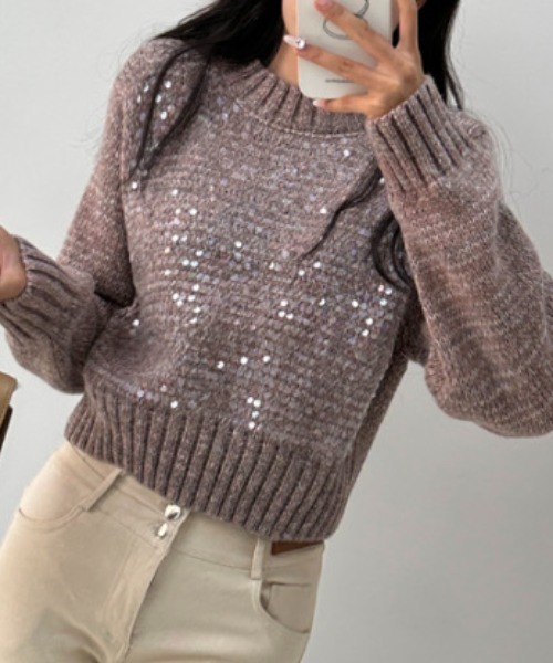 ハイネックスパンコールニット（ニット/セーター）｜CELENA BEATS（セレナビーツ）