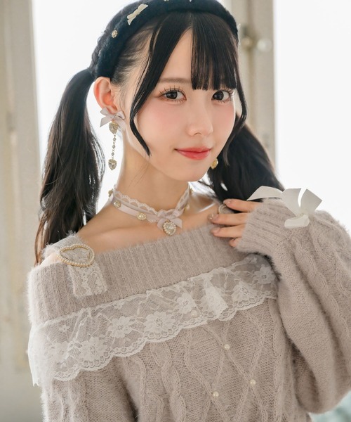 【kana♡】Rirandture デコルテレースオフショルニット Rirandture - Rirandture(リランドチュール)NEWデコルテレース