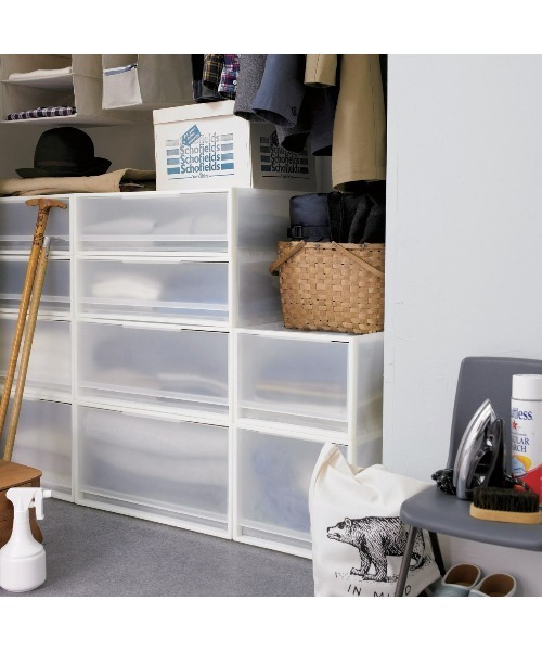 旧サイズ：引出式・横ワイド・大〕ポリプロピレン 収納ケース