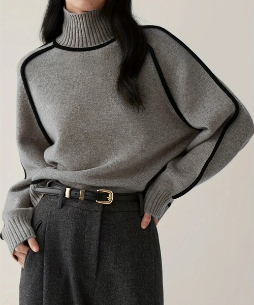 UNDERCOVER 19aw ハイネック バルーンニット ウールニット 2 UNDERCOVER（アンダーカバー） 19AW 編地替配色ハイネックニット