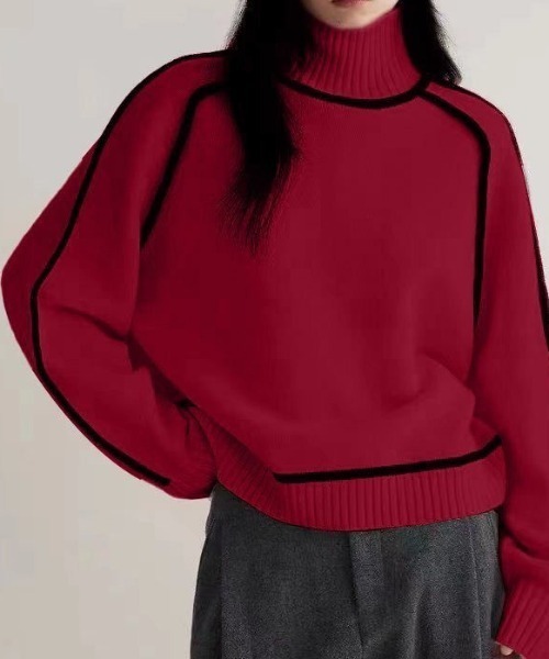 UNDERCOVER 19aw ハイネック バルーンニット ウールニット 2 UNDERCOVER（アンダーカバー） 19AW 編地替配色ハイネックニット