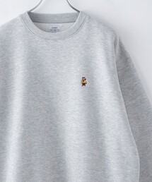 ワンポイントベア刺繍裏起毛クルーネックスウェット
