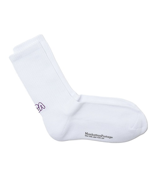 Manhattan Portage（マンハッタンポーテージ）の「Manhattan Portage/マンハッタンポーテージ ソックス CREW USA LOGO SOCKS MU006（ソックス/靴下・メンズ・ベージュ系その他/グレー系その他/ホワイト/ネイビー・25-27CM/23-25cm）」の2枚目の写真