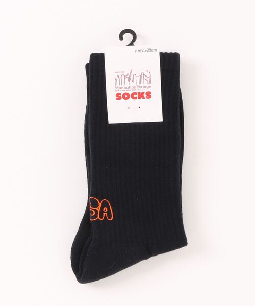 Manhattan Portage（マンハッタンポーテージ）の「Manhattan Portage/マンハッタンポーテージ ソックス CREW USA LOGO SOCKS MU006（ソックス/靴下・メンズ・ベージュ系その他/グレー系その他/ホワイト/ネイビー・25-27CM/23-25cm）」の8枚目の写真