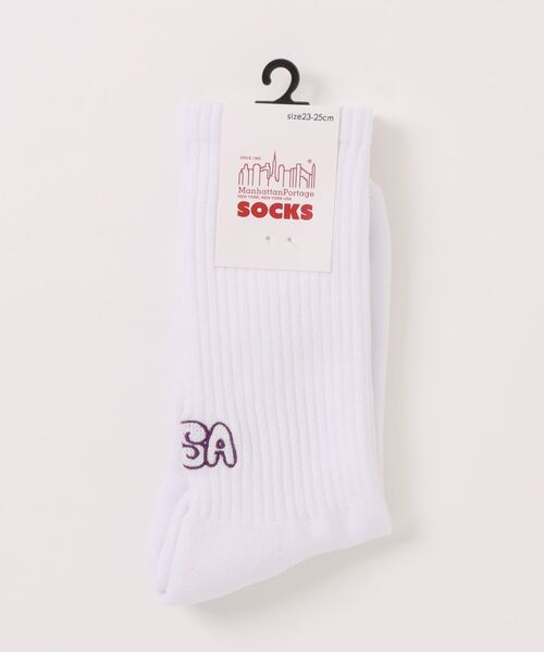 Manhattan Portage（マンハッタンポーテージ）の「Manhattan Portage/マンハッタンポーテージ ソックス CREW USA LOGO SOCKS MU006（ソックス/靴下・メンズ・ベージュ系その他/グレー系その他/ホワイト/ネイビー・25-27CM/23-25cm）」の18枚目の写真
