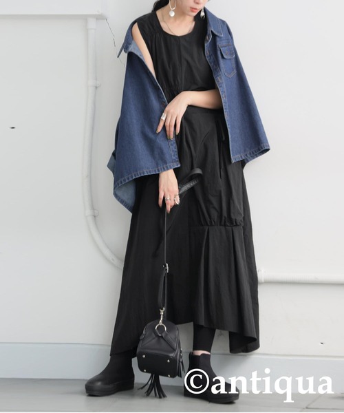 セール】アシンメトリーワンピース（ワンピース）｜antiqua