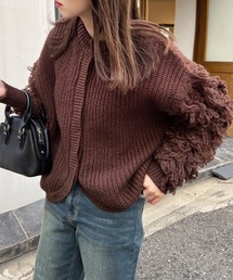 ニット セーター 2wayループ編みニット レディース TRIANGLE PALETTE ニット セーター 袖取り外し2WAYニット