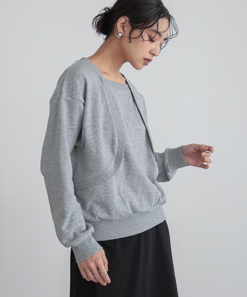 n'OrLABEL(ノアールレーベル)の「ボレロドッキング裏毛スウェット(スウェット・レディース・ブラック/杢グレー/ブルー・2/1)」の22枚目の写真