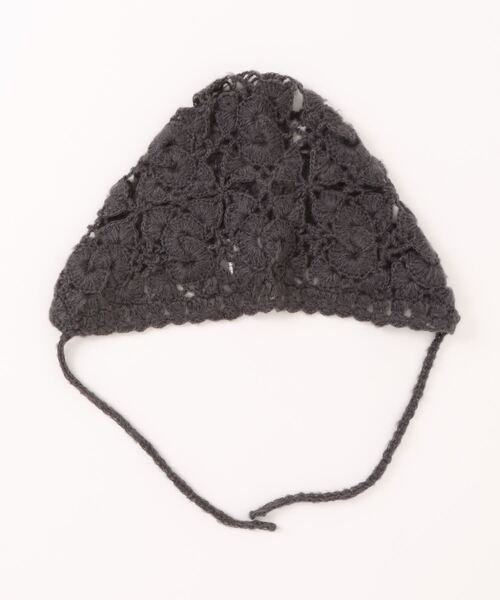 LOWRYS FARM（ローリーズファーム）の「クロシェボンネット 240915（ニットキャップ/ビーニー・レディース・チャコールグレー/ベージュ・FREE）」の12枚目の写真