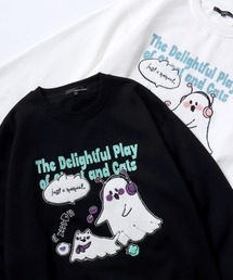 SITRY（シトリー）の「2025AW新柄 Ghost Sweat shirt/おばけ オーバーサイズ 裏起毛 サガラ刺繍 バックプリント トレーナー スウェット レディース メンズ（スウェット）」