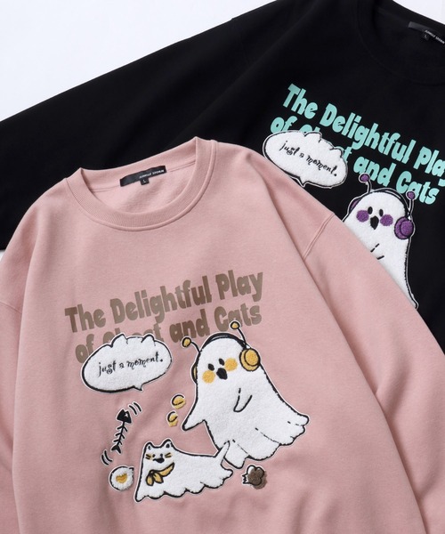 SITRY(シトリー)の「Ghost Sweat shirt/おばけ オーバーサイズ 裏起毛 サガラ刺繍 バックプリント トレーナー スウェット レディース メンズ(スウェット・メンズ・ブラック/ホワイト/スモークピンク/ホワイト系その他/ブラック系その他/ピンク系その他・M/L)」の5枚目の写真