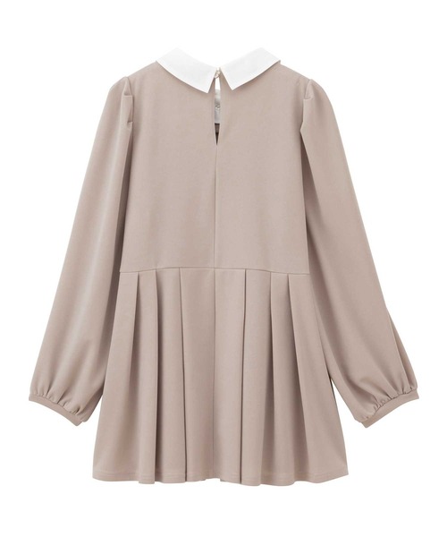 GeeRA（ジーラ）の「【2点セット】入卒式におすすめ！２ＷＡＹ配色襟プリーツ切替ブラウスセットアップ（スーツセット・レディース・ブラック/サンドグレー・LARGE/X-LARGE/MEDIUM）」の7枚目の写真