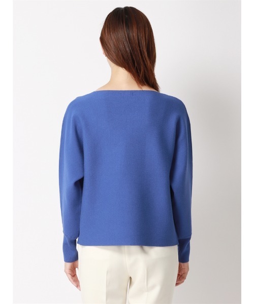 SUIT SQUARE（スーツスクエア）の「ボートネックニット ドルマンスリーブ ハンドウォッシュ レーヨンストレッチ 無地（ニット/セーター・レディース・ブラック/ブルー/イエロー/オフホワイト・38(9号)）」の10枚目の写真