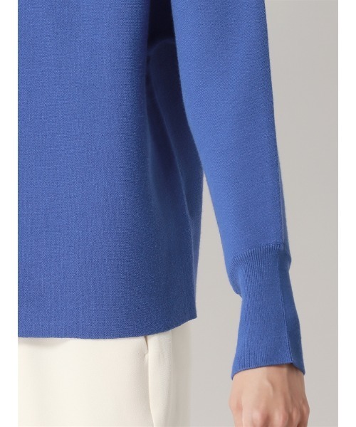 SUIT SQUARE（スーツスクエア）の「ボートネックニット ドルマンスリーブ ハンドウォッシュ レーヨンストレッチ 無地（ニット/セーター・レディース・ブラック/ブルー/イエロー/オフホワイト・38(9号)）」の12枚目の写真