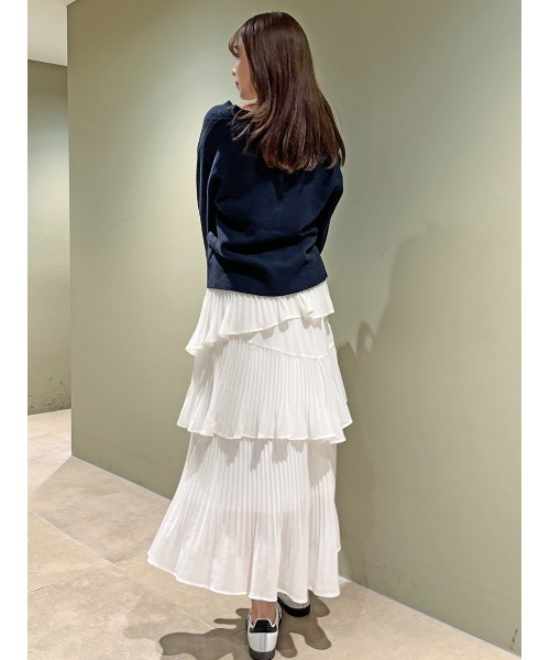 SNIDEL（スナイデル）の「パールボタンカーディガン（カーディガン/ボレロ・レディース・ネイビー/ホワイト/ライム/ピンク・FREE）」の9枚目の写真