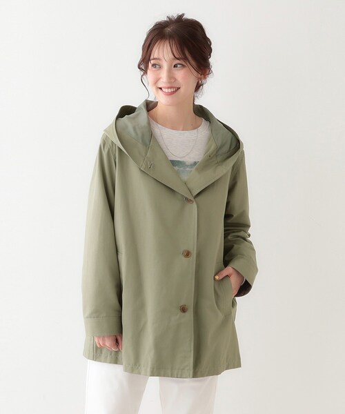 SHOO・LA・RUE(シューラルー)の「【S-LL/撥水/花粉対策】フーディーテントブルゾン(ブルゾン・レディース・ベージュ/ネイビー/カーキ・01/02/03/04)」の4枚目の写真