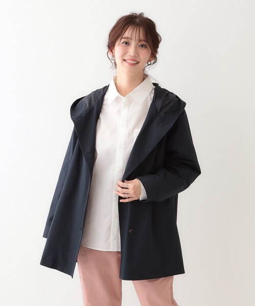 SHOO・LA・RUE(シューラルー)の「【S-LL/撥水/花粉対策】フーディーテントブルゾン(ブルゾン・レディース・ベージュ/ネイビー/カーキ・01/02/03/04)」の12枚目の写真