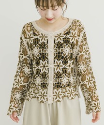 ITEMS URBANRESEARCH | フラワーモチーフニットカーディガン(カーディガン/ボレロ)