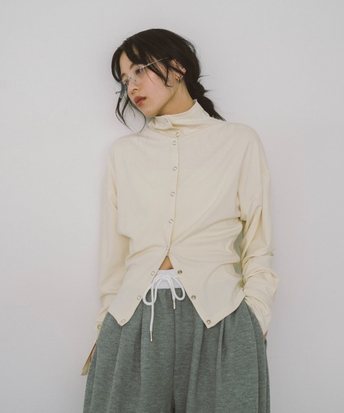 HANNE（アン）の「スナップハイネックカーディガン（カーディガン/ボレロ・レディース・ホワイト/ピンク/ブラック・FREE）」の11枚目の写真