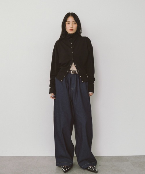 HANNE（アン）の「スナップハイネックカーディガン（カーディガン/ボレロ・レディース・ホワイト/ピンク/ブラック・FREE）」の8枚目の写真