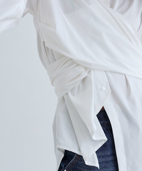 GALLEST（ギャレスト）の「カシュクールシャツ（シャツ/ブラウス・レディース・ホワイト・38）」の6枚目の写真