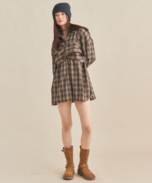 MIRROR STOKE（ミラーストーク）の「≪WEB限定≫【新色追加】BUSTIER SHIRT/ビスチェシャツ（シャツ/ブラウス・レディース・サックスブルー/ブルー/ブラック/オレンジ/アイボリー・MEDIUM）」の10枚目の写真