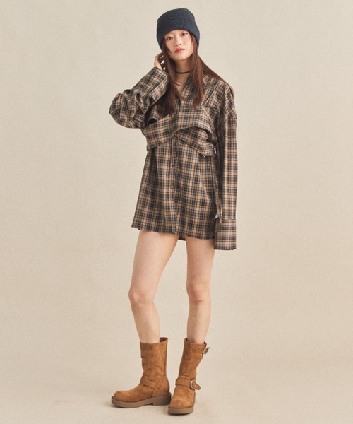 MIRROR STOKE（ミラーストーク）の「≪WEB限定≫【新色追加】BUSTIER SHIRT/ビスチェシャツ（シャツ/ブラウス・レディース・サックスブルー/ブルー/ブラック/オレンジ/アイボリー・MEDIUM）」の13枚目の写真