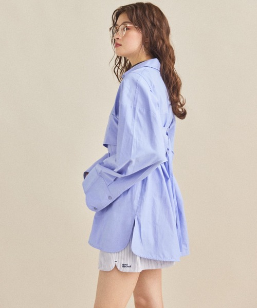 MIRROR STOKE（ミラーストーク）の「≪WEB限定≫【新色追加】BUSTIER SHIRT/ビスチェシャツ（シャツ/ブラウス・レディース・サックスブルー/ブルー/ブラック/オレンジ/アイボリー・MEDIUM）」の17枚目の写真