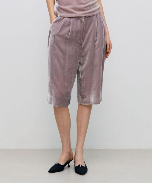 BACCA（バッカ）の「レーヨンシルクベルベットリラックスショーツ（その他パンツ・レディース・ダークブルー/ライトパープル・36/34）」の4枚目の写真