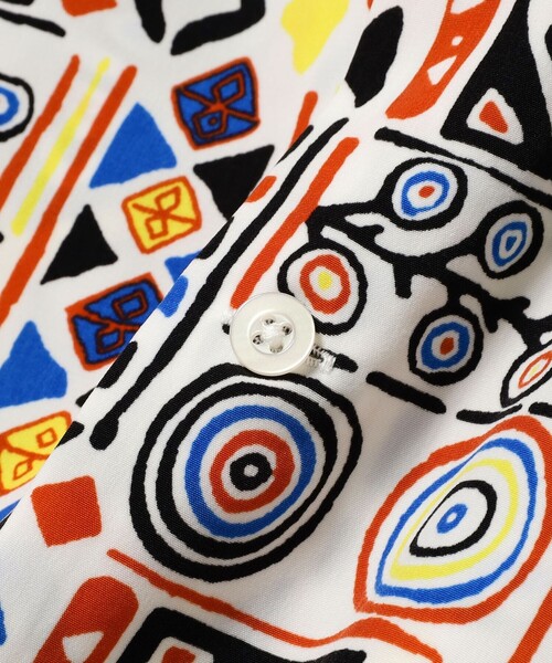 BEAMS（ビームス）の「ジオメトリックプリント オープンカラーシャツ（シャツ/ブラウス・メンズ・ホワイト/グリーン・S/M/L/XL）」の16枚目の写真